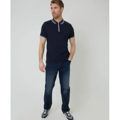 Threadbare Polo Honey Regular Fit Short Sleeve Shirt in Blue