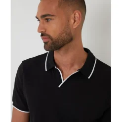 Threadbare Polo Marriage Regular Fit Short Sleeve Shirt in Black
