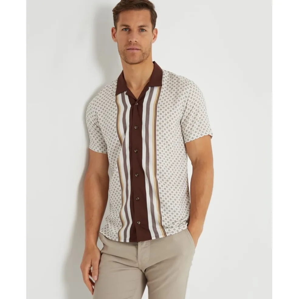 Threadbare Ss Hall Shrt in Cream