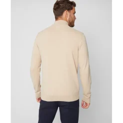 Threadbare Zip Neck Regular Fit Foxwood Sweater in Grey