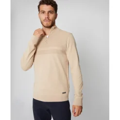 Threadbare Zip Neck Regular Fit Foxwood Sweater in Grey