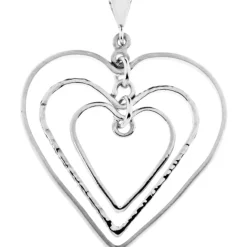 Tianguis Jackson Mixed Texture Hearts Pndt in Silver