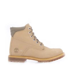 Timberland 6 Inch Lace Up Waterproof Boots in Cream