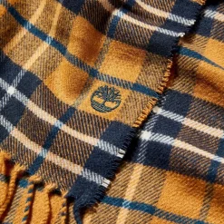 Timberland Cape Plaid Smart Casual Scarf in Wheat
