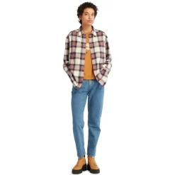 Timberland Flannel Long Sleeve Relaxed Fit Shirt in Brown