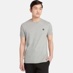 Timberland Oyster River Logo Short Sleeve T-Shirt in Grey