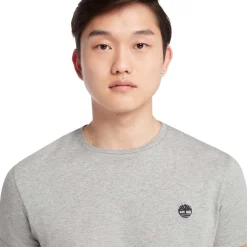 Timberland Oyster River Logo Short Sleeve T-Shirt in Grey