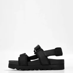Timberland St Moni Open Toe Flatform Slides in Black
