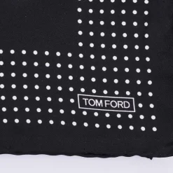 Tom Ford Framed Polka Dot Pocket Square in Black
