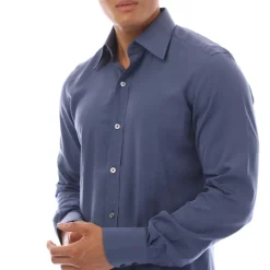 Tom Ford Long Sleeve Dress Shirt in Dark Blue