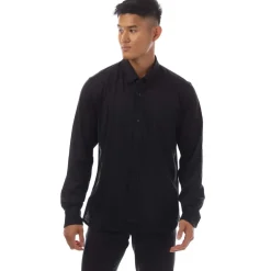 Tom Ford Silk Cotton Blend Button Down Shirt in Black