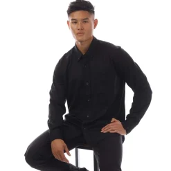 Tom Ford Silk Cotton Blend Button Down Shirt in Black