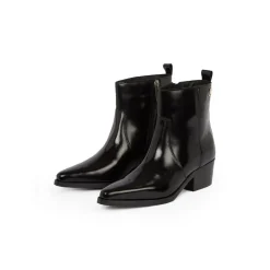 Tommy Hilfiger Abrasivato Leather Western Boots in Black