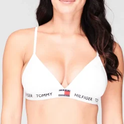 Tommy Hilfiger Cotton Padded Triangle Bra in White