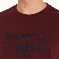 Tommy Hilfiger Crest Logo Embroidery T-Shirt in Purple