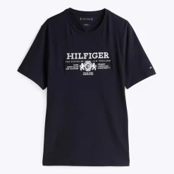 Tommy Hilfiger Crest Logo Embroidery T-Shirt in Blue