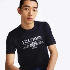 Tommy Hilfiger Crest Logo Embroidery T-Shirt in Blue