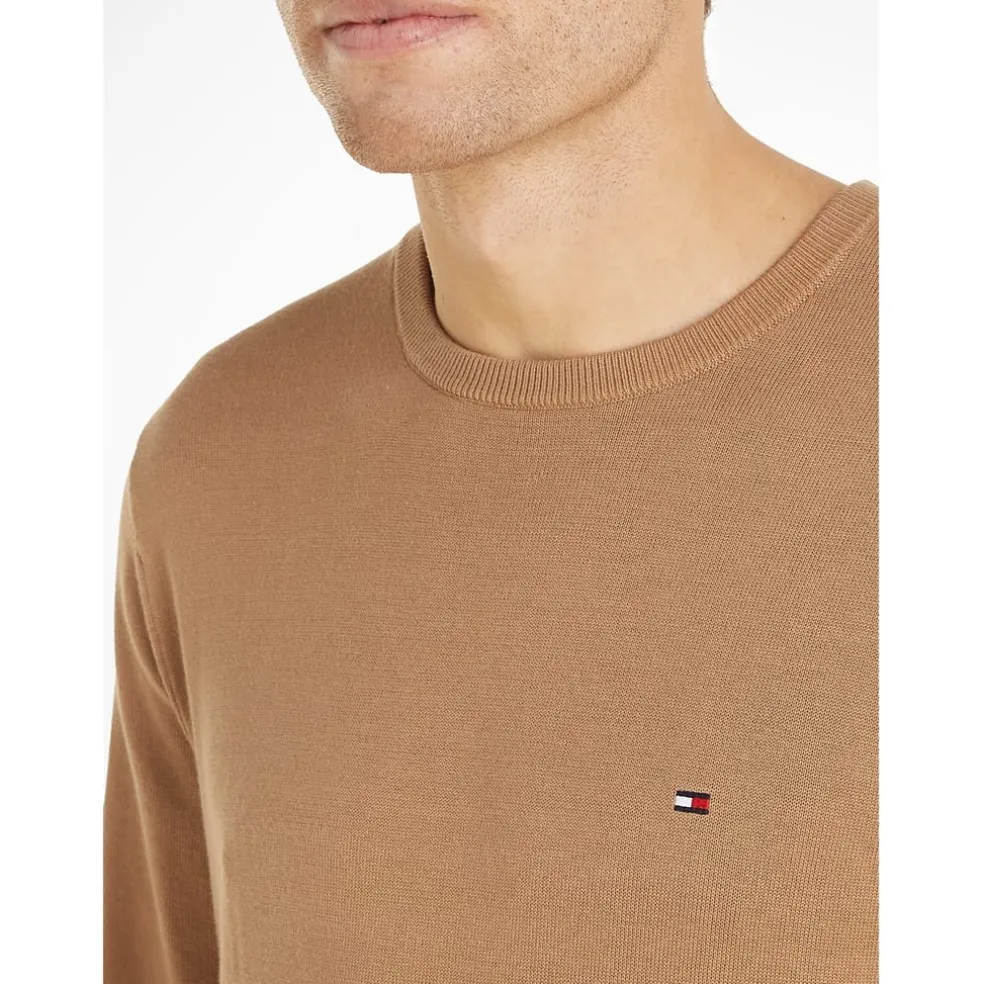 Tommy Hilfiger Ess Crew Knit in Beige