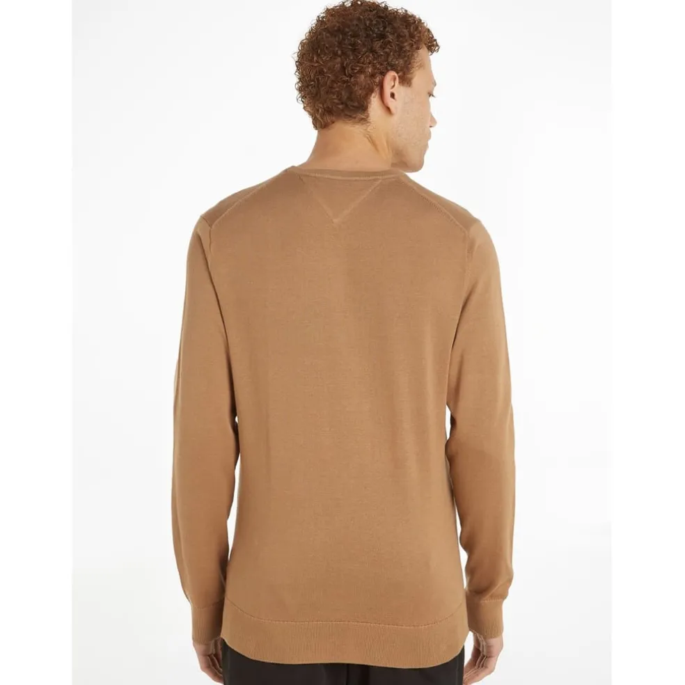 Tommy Hilfiger Ess Crew Knit in Beige