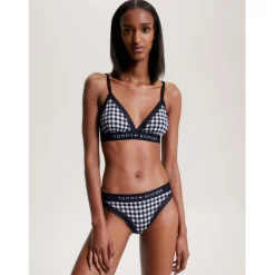 Tommy Hilfiger Gingham Print Thong Brief in Blue