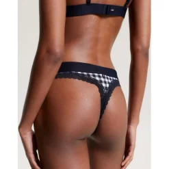 Tommy Hilfiger Gingham Print Thong Brief in Blue