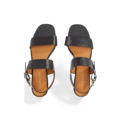 Tommy Hilfiger Gold Heel Slides Sandals in Black