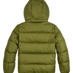 Tommy Hilfiger Hooded Long Down Coat in Green