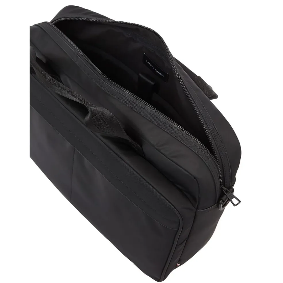 Tommy Hilfiger Laptop Handbag with Detachable Strap in Black