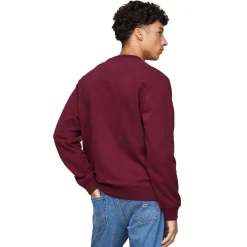 Tommy Hilfiger Logo Embroidery Crewneck Sweatshirt in Purple