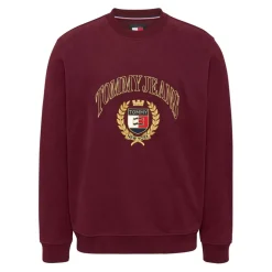 Tommy Hilfiger Logo Embroidery Crewneck Sweatshirt in Purple
