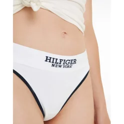 Tommy Hilfiger Logo Print Thong in White