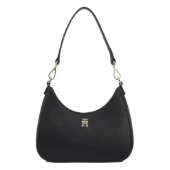 Tommy Hilfiger Logotape Hobo with Detachable Strap in Black