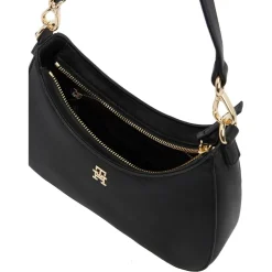 Tommy Hilfiger Logotape Hobo with Detachable Strap in Black