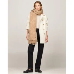 Tommy Hilfiger Monogram Wool Scarf in Brown