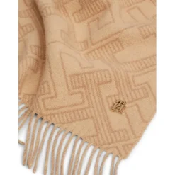 Tommy Hilfiger Monogram Wool Scarf in Brown