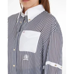 Tommy Hilfiger Thl Naval Ithaca Relaxed Fit Long Sleeve Shirt in Blue