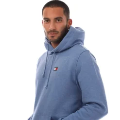 Tommy Hilfiger Tonal Badge Drawstring Hoodie in Blue