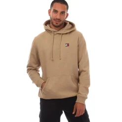 Tommy Hilfiger Tonal Badge Drawstring Hoodie in Camel