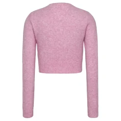 Tommy Jeans Cropped Script Slim Fit Sweater in Pink