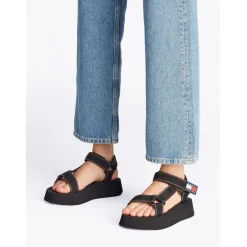 Tommy Jeans Eva Sandal in Black