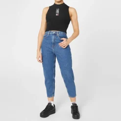 Tommy Jeans High Rise Tapered Mom Jeans in Blue