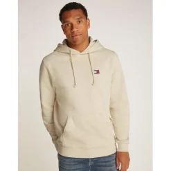 Tommy Jeans Reg Badge Hoodie Ext in Beige