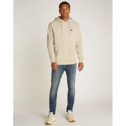 Tommy Jeans Reg Badge Hoodie Ext in Beige