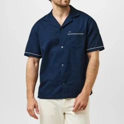Tommy Jeans Regular Fit Camp Collar Short Sleeve Shirt in Blue