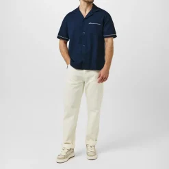 Tommy Jeans Regular Fit Camp Collar Short Sleeve Shirt in Blue