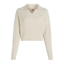 Tommy Jeans Rugby Pullover Sweater in White