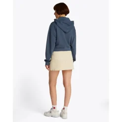 Tommy Jeans Varsity Cropped Hooded Relaxed Sweatshirt in Blue