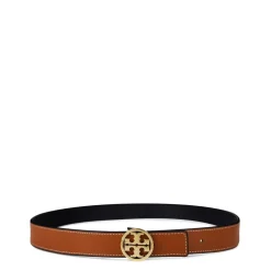 Tory Burch Burch 1inch Logo Belt in Black