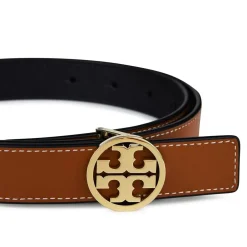 Tory Burch Burch 1inch Logo Belt in Black