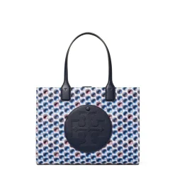 Tory Burch Ella Graphic Print Tote with Detachable Strap in White